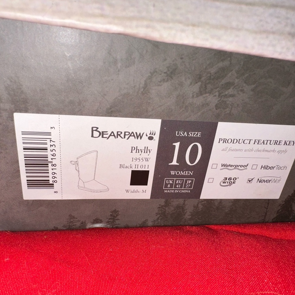 Bearpaw Phylly Size 10 Black. Worn maybe 5 times.  Excellent used condition